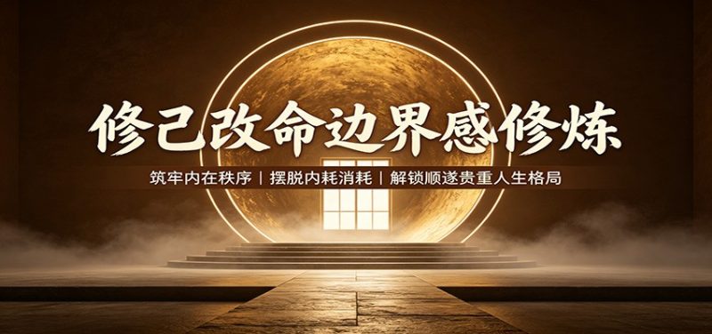 修己改命边界感修炼:筑牢内在秩序,摆脱内耗消耗,解锁顺遂贵重人生格局-紫橙项目网