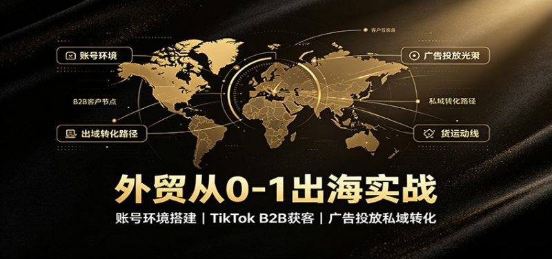 外贸从0-1出海实战:账号环境搭建,TikTok B2B获客,广告投放私域转化-紫橙项目网