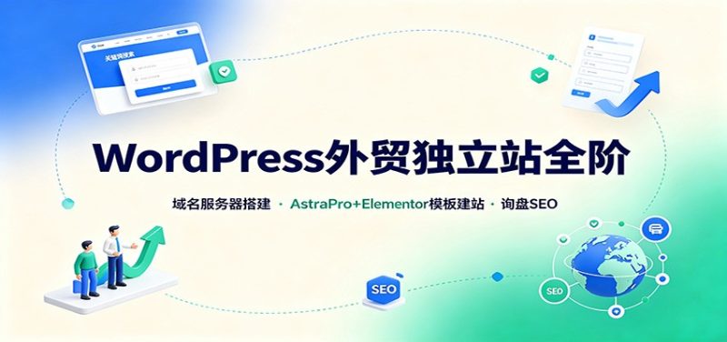 WordPress外贸独立站全阶:域名服务器搭建,AstraPro+Elementor模板建站与询盘询盘SEO-紫橙项目网