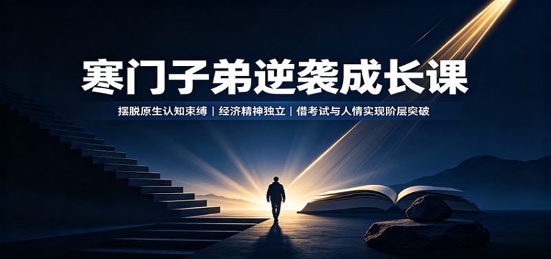 寒门子弟逆袭成长课:摆脱原生认知束缚,经济精神独立,借考试与人情实现阶层突破-紫橙项目网