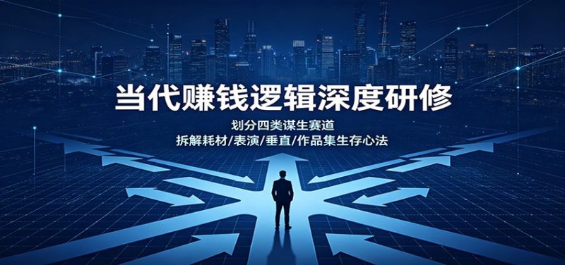 当代赚钱逻辑深度研修:划分四类谋生赛道,拆解耗材/表演/垂直/作品集生存心法-紫橙项目网