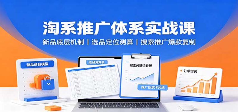 淘系推广体系实战课:新品底层机制,选品定位测算,搜索推广爆款复制-紫橙项目网