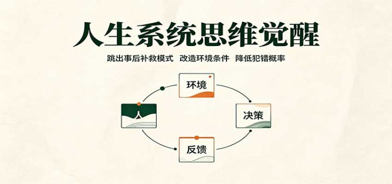 人生系统思维觉醒:跳出事后补救模式,改造环境条件,降低犯错概率-紫橙项目网