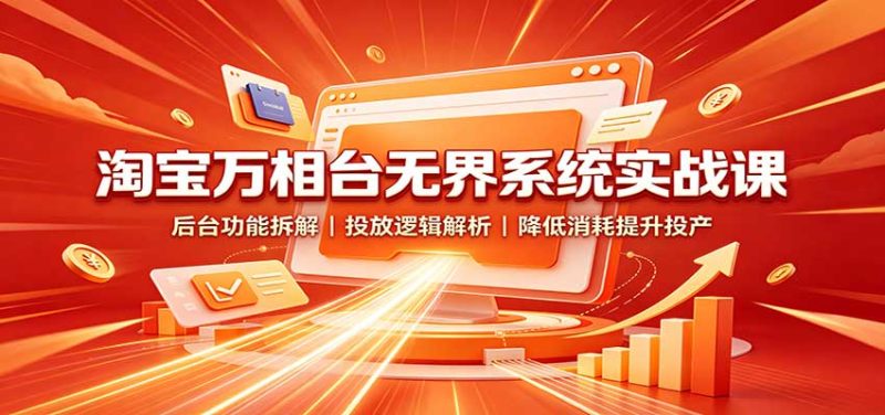 淘宝万相台无界系统实战课:后台功能拆解,投放逻辑解析,降低消耗提升投产-紫橙项目网