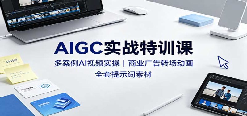AIGC实战特训课:多案例AI视频实操,商业广告转场动画,全套提示词素材-紫橙项目网