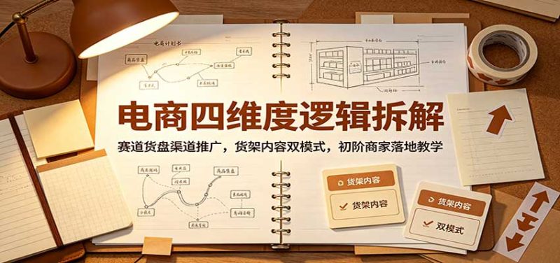电商四维度逻辑拆解:赛道货盘渠道推广,货架内容双模式,初阶商家落地教学-紫橙项目网