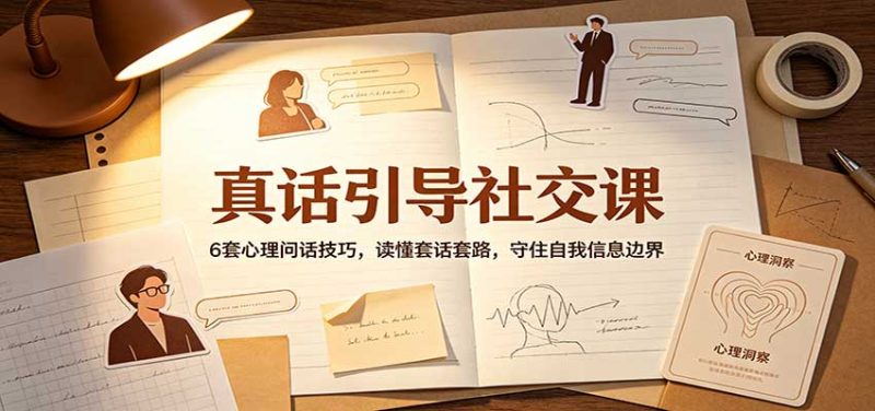 真话引导社交课:6套心理问话技巧,读懂套话套路,守住自我信息边界-紫橙项目网