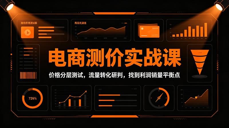 电商测价实战课:价格分层测试,流量转化研判,找到利润销量平衡点-紫橙项目网