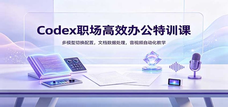 Codex职场高效办公特训课:多模型切换配置,文档数据处理,音视频自动化教学-紫橙项目网