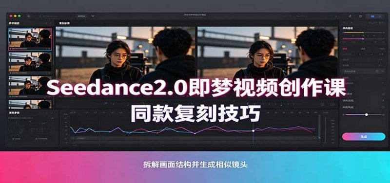 Seedance2.0即梦视频创作课:剧本式视频制作,同款复刻技巧,多行业案例落地教学-紫橙项目网