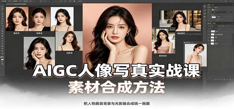 AIGC人像写真实战课:软件平台部署筹备,素材合成方法,多题材写真案例-紫橙项目网