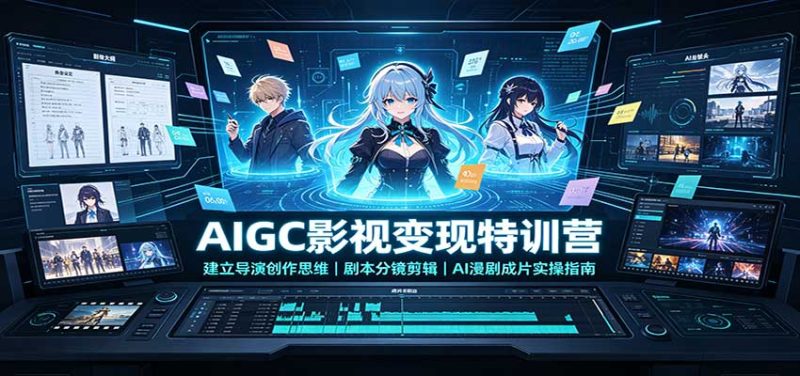 AIGC影视变现特训营:建立导演创作思维,剧本分镜剪辑,AI漫剧成片实操指南-紫橙项目网