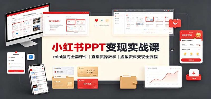 小红书PPT变现实战课:mini航海全套课件+直播实操教学,虚拟资料变现全流程-紫橙项目网