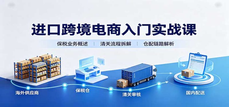 进口跨境电商入门实战课:基础概念政策解读,保税业务流程,多类系统模式教学-紫橙项目网