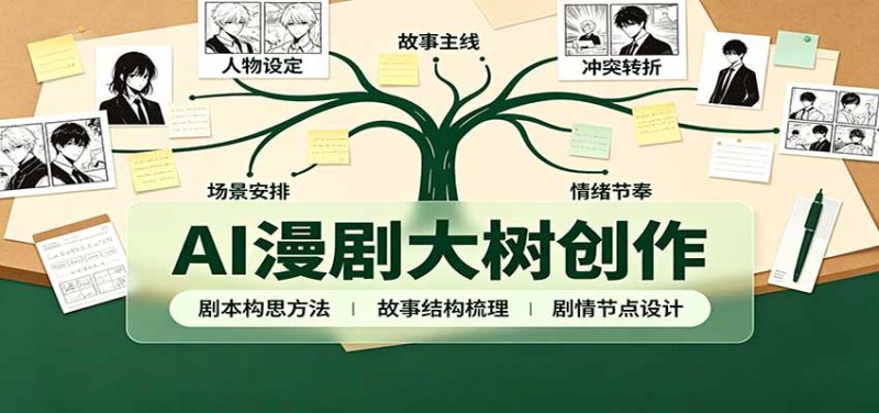 AI漫剧大树创作:剧本构思课程讲解,软件插件配置,配套工具资料完整梳理-紫橙项目网