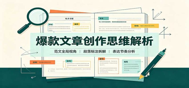 爆款文章创作思维解析:全局视角拆解范文,梳理行文逻辑,搭配真实拆文实操案例-紫橙项目网