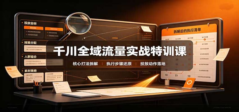 千川全域流量实战特训课:拆解全域投放实操核心打法-紫橙项目网