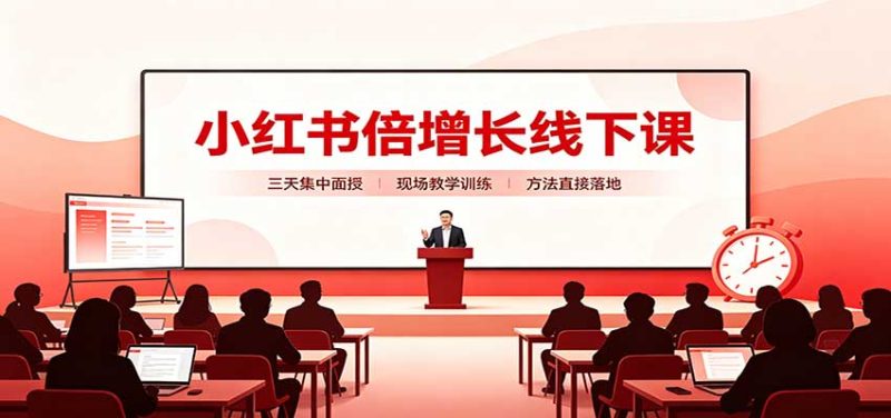 小红书倍增长线下课:三天集中面授,拆解选品、素材制作与起号全链路-紫橙项目网