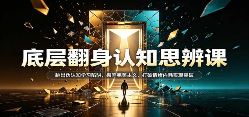 底层翻身认知思辨课:跳出伪认知学习陷阱,摒弃完美主义,打破情绪内耗实现突破-紫橙项目网