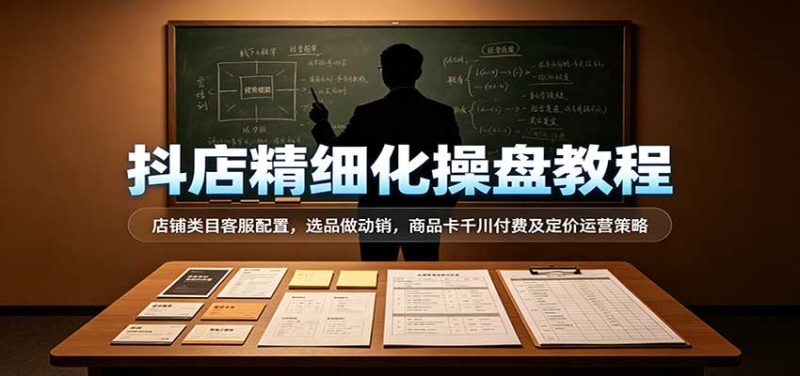 抖店精细化操盘教程:店铺类目客服配置,选品做动销,商品卡千川付费及定价运营策略-紫橙项目网