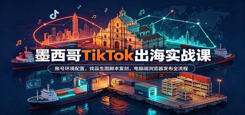 墨西哥TikTok出海实战课:账号环境配置,找品生图脚本复刻,电脑端浏览器发布全流程-紫橙项目网