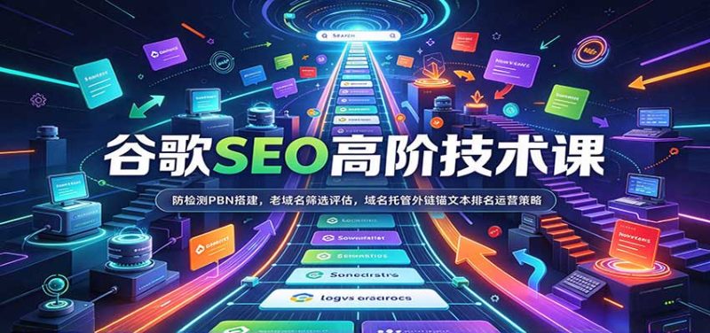 谷歌SEO高阶技术课:防检测PBN搭建,老域名筛选评估,域名托管外链锚文本排名运营策略-紫橙项目网