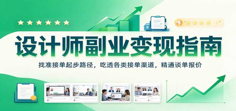 设计师副业变现指南:找准接单起步路径,吃透各类接单渠道,精通谈单报价-紫橙项目网
