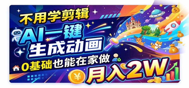 AI动画彻底爆了!一单500~800,全程派单,小白也能月入2W+-紫橙项目网