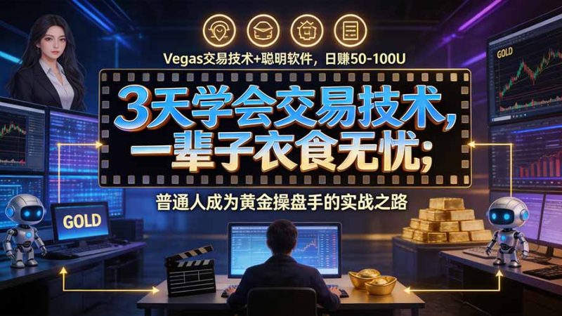 3天学会做交易,普通人快速成为操盘手” Vegas交易系统+聪明软件 , 日赚50-1000U, 长期稳定,小白轻松上手-紫橙项目网