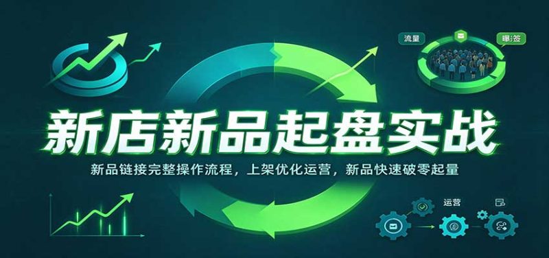 新店新品起盘实战:新品链接完整操作流程,上架优化运营,新品快速破零起量-紫橙项目网