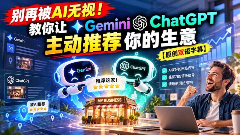 别再被AI无视!教你让GeminiChatGPT主动推荐你的生意【原创双语字幕】-紫橙项目网