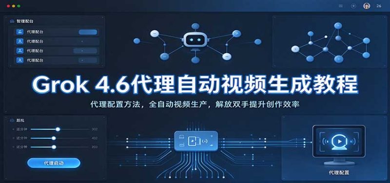 Grok 4.6代理自动视频生成教程:代理配置方法,全自动视频生产,解放双手提升创作效率-紫橙项目网