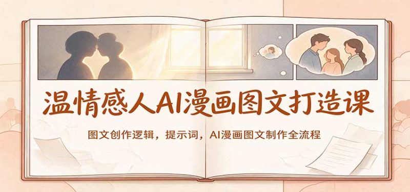温情感人AI漫画图文打造课:图文创作逻辑,提示词,AI漫画图文制作全流程-紫橙项目网