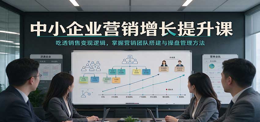 中小企业营销增长提升课：吃透销售变现逻辑，掌握营销团队搭建与操盘管理方法