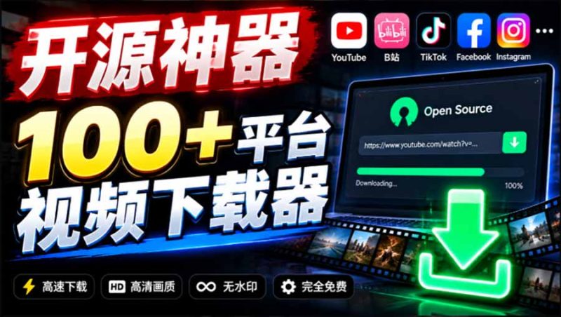 YouTube、B站超100+平台视频免费下载, 超级好用,多平台免费开源热门视频下载器 ytDownloader-紫橙项目网
