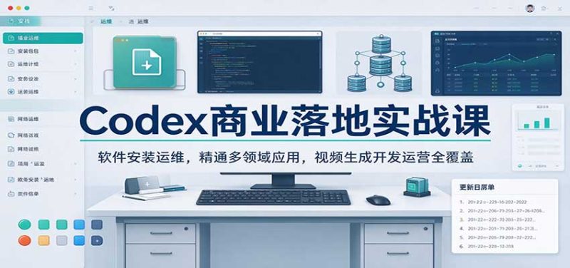Codex商业落地实战课:软件安装运维,精通多领域应用,视频生成开发运营全覆盖-紫橙项目网