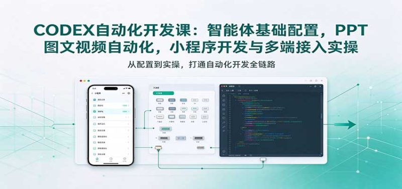 CODEX自动化开发课：智能体基础配置，PPT图文视频自动化，小程序开发与多端接入实操-紫橙项目网