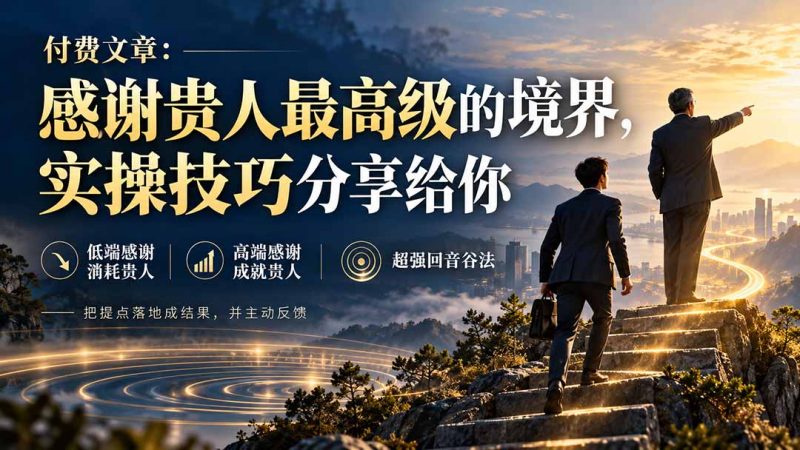 付费文章:感谢贵人最高级的境界,实操技巧分享给你-紫橙项目网