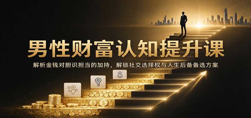 男性财富认知提升课：解析金钱对胆识担当的加持，解锁社交选择权与人生后备备选方案-紫橙项目网