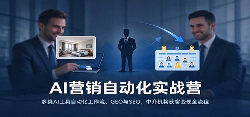 AI营销自动化实战营：多类AI工具自动化工作流，GEO与SEO，中介机构获客变现全流程-紫橙项目网