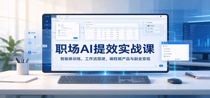 职场AI提效实战课：智能体训练，工作流搭建，编程做产品与副业变现-紫橙项目网