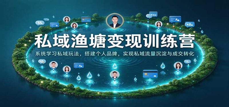 私域渔塘变现训练营：系统学习私域玩法，搭建个人品牌，实现私域流量沉淀与成交转化-紫橙项目网