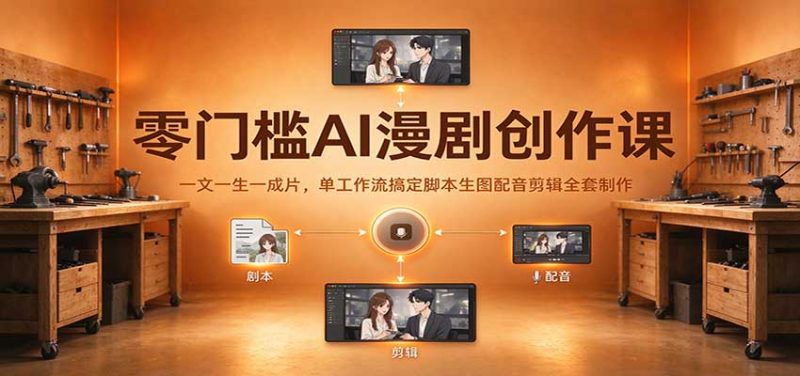零门槛AI漫剧创作课:一文一生一成片,单工作流搞定脚本生图配音剪辑全套制作-紫橙项目网