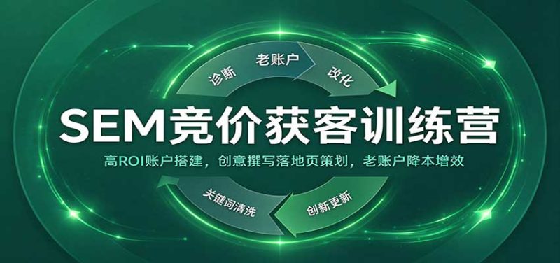 SEM竞价获客训练营:高ROI账户搭建,创意撰写落地页策划,老账户降本增效-紫橙项目网