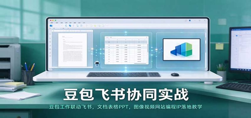 豆包飞书协同实战:豆包工作联动飞书,文档表格PPT,图像视频网站编程IP落地教学-紫橙项目网