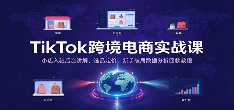 TikTok跨境电商实战课：小店入驻后台讲解，选品定价，新手破局数据分析回款教程 - 福缘网