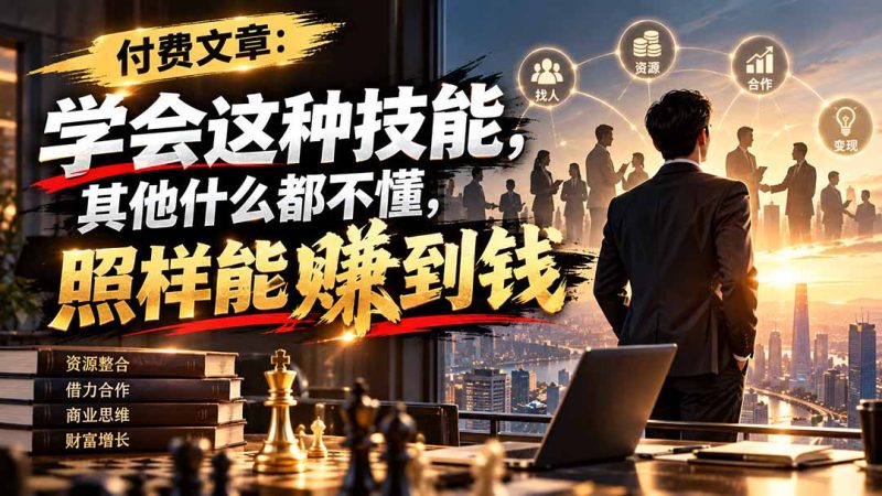 付费文章:学会这种技能,其他什么都不懂,照样能賺到钱-紫橙项目网