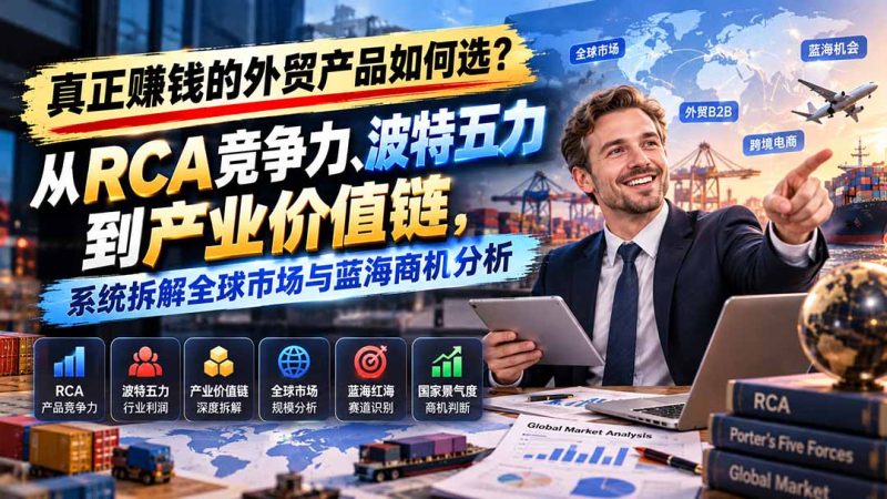 真正赚钱的外贸B2B产品如何选？从RCA竞争力、波特五力到产业价值链，系统拆解全球市场与蓝海商机分析-紫橙项目网