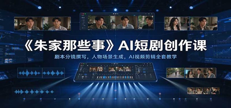 《朱家那些事》AI短剧创作课:剧本分镜撰写,人物场景生成,AI视频剪辑全套教学-紫橙项目网