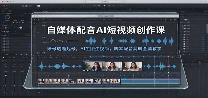 自媒体配音AI短视频创作课:账号选题起号,AI生图生视频,脚本配音剪辑全套教学-紫橙项目网